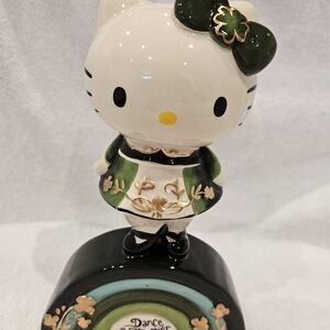 Hello Kitty Blue Sky Clayworks St Patrick’s Day Figurine Rainbow Shamrock Decor